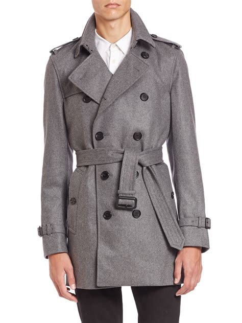 burberry trench dark grey mens|Burberry cashmere trench coat men's.